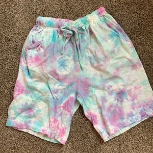 Tie-dye Cotton Drawstring Shorts